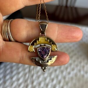 Carolyn Pollack silver and amythyst Pendant Necklace